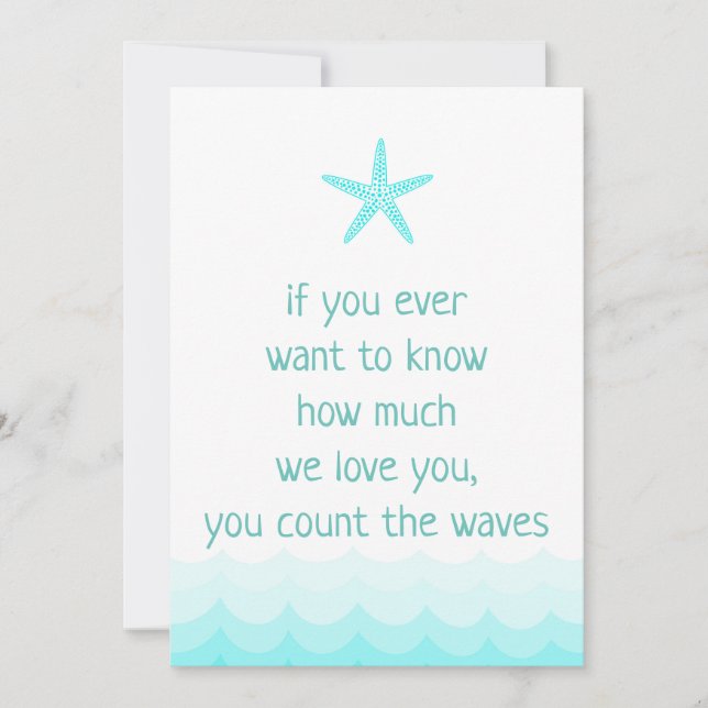 Invitación Playa si alguna vez quieres saber cuánto Rótulo de (Anverso)