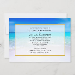 Invitación Playa tropical con Boda turquesa