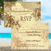 Playa Tropical Con Cartas De Respuesta Rústica