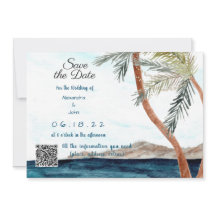 Playa Tropical con Luces Guardar la Fecha