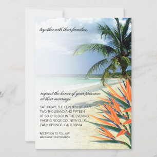Invitación Playa tropical de las aguas esmeraldas   Turquesa