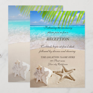 Invitación Playa Tropical, Estrella de Mar, Concha de Mar Rec