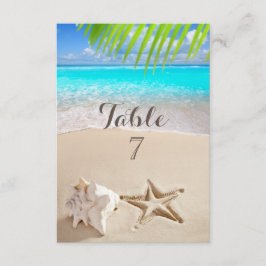 Invitación Playa Tropical,Estrella de Mar,Tarjeta de mesa de 