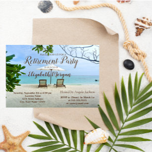 Invitación Playa Tropical, Fiesta de Jubilación de las Sillas