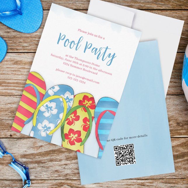 Invitación Playa Tropical Fiesta de la Piscina (Subido por el creador)