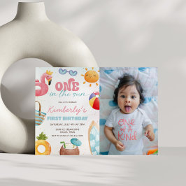 Invitación Playa Tropical Fiesta del primer cumpleaños foto