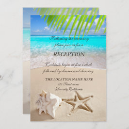Invitación Playa tropical, mar, recepción de conchas