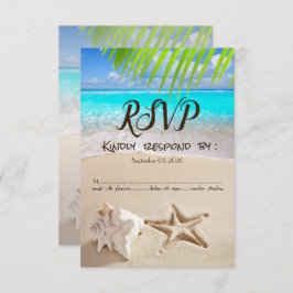 Invitación Playa Tropical, Marejar, RSVP De Las Aguas Marinas