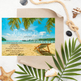 Invitación Playa Tropical, Palm, Fiesta de Jubilación de Pres