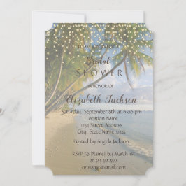 Invitación Playa Tropical, Palm, String Luces Brillantes Duch