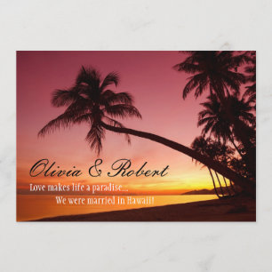Invitación Playa Tropical Palm Trees Boda Recepción