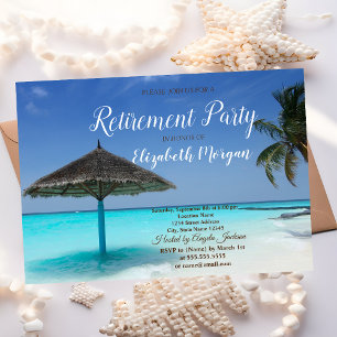Invitación Playa Tropical,Palma,Fiesta de Jubilación Relajant
