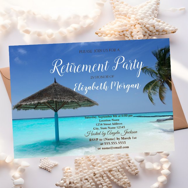 Invitación Playa Tropical,Palma,Fiesta de Jubilación Relajant (Subido por el creador)