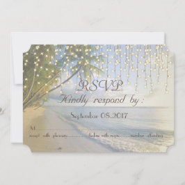 Invitación Playa Tropical,Palma,Luces de Cuerda  RSVP