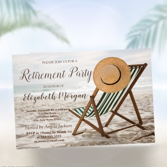 Invitación Playa Tropical, Silla Fiesta de Jubilación (Subido por el creador)