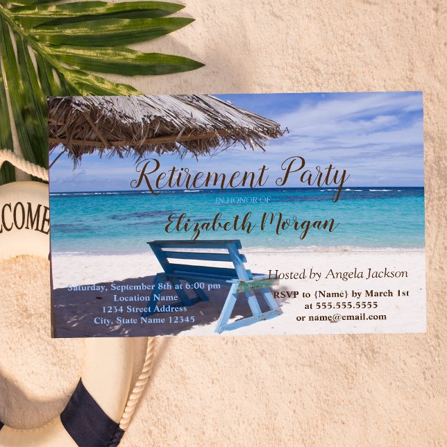 Invitación Playa Tropical, Silla Fiesta de Jubilación (Subido por el creador)