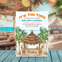 Invitación Playa Tropical Tiki Luau Ducha Parejas