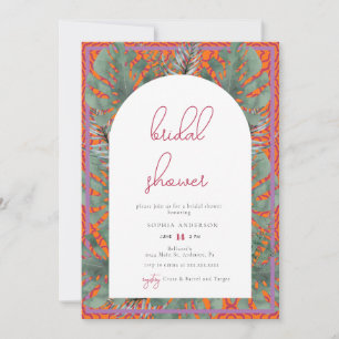 Invitación Playa Tropical Verano Fuchsia Ducha Bridal