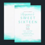 Invitación Playa Verde Aguamarina Acuarela Chic Moderno Dulce<br><div class="desc">Personaliza para cualquier evento.</div>