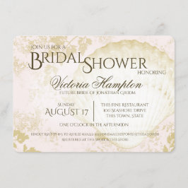 Invitación Playa virgen costera rosa Rubor ducha de novias