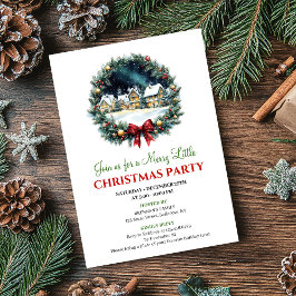 Invitación Playful Christmas Scene Watercolor Party Invites