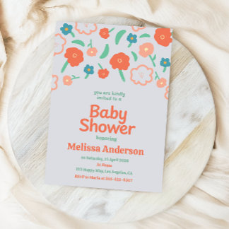 Invitación Playful Floral Baby Shower Invitation