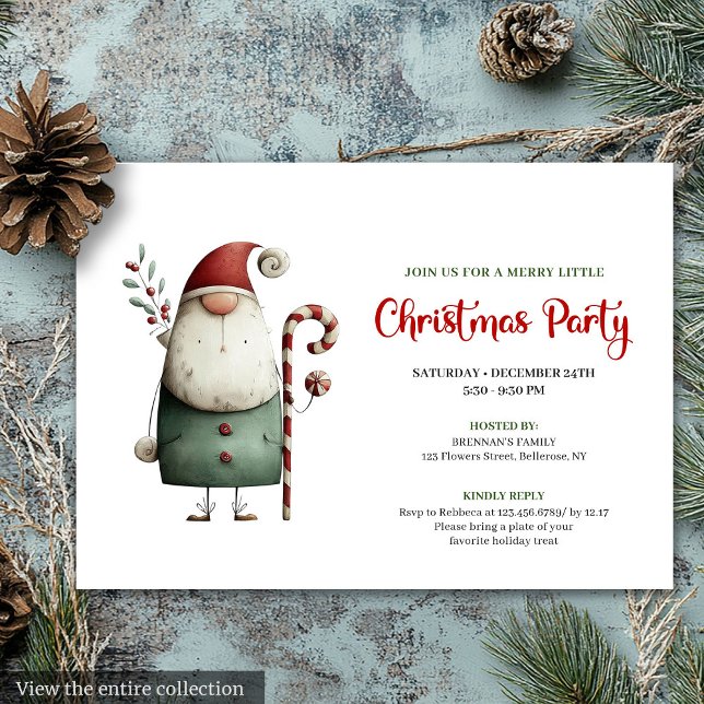 Invitación Playful Funny Santa Watercolor Holiday Celebration (Playful Funny Santa Watercolor Holiday Celebration)