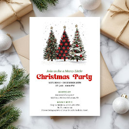 Invitación Playful leopard Christmas tree editable invitation