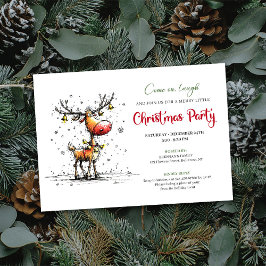 Invitación Playful Reindeer Festive Celebration Invitation