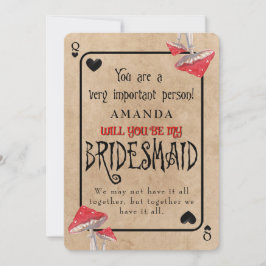 Invitación Playing Card Crazy Mushrooms Bridesmaid