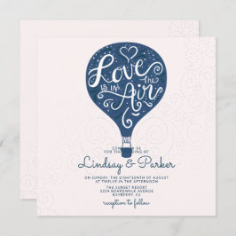 Invitación Plaza Boda Azul de la Marina de Amor Leída Mano