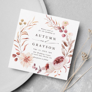 Invitación Plaza Boda de la floral de la flor de la ruina de