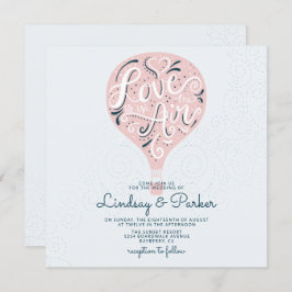 Invitación Plaza Boda rosa de luz de amor con letra manual