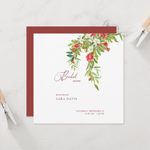 Invitación Plaza de la ducha de la novia toscana de color roj