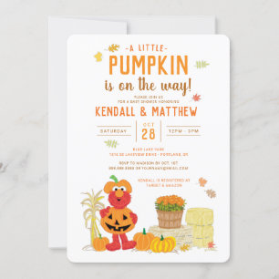 Invitación Plaza Sésamo - Elmo Otoño Harvest Baby Shower