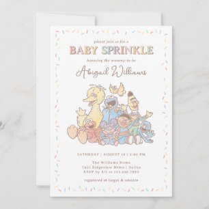Invitación Plaza Sésamo Pals Confetti Baby Sprinkle