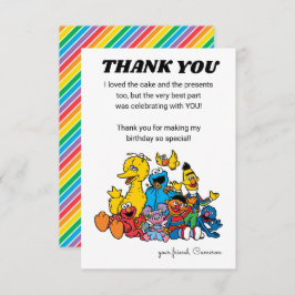 Invitación Plaza Sésamo Pals Primer Cumpleaños - Gracias