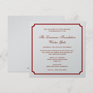 Invitación Plazas de plata rojo día festivo