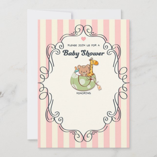 Invitación Please, join us for a baby shower - Girl (Anverso)