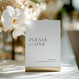 Invitación Please Take One Minimalist Wedding Favor Sign