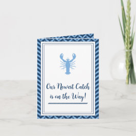 Invitación plegable para baby shower de langosta a