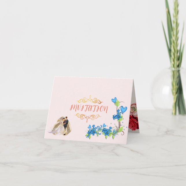 Invitación plegada boda (Anverso)