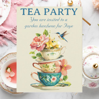 Invitación plegada del Fiesta del té