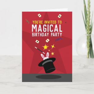 Invitación plegada por cumpleaños mágico - Sombrer