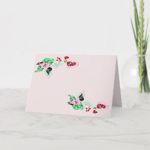 Invitación plegada: Rosas en una vid