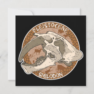 Invitación Pleistocene Paleoart Smilodon Skull