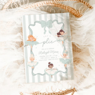 Invitación Plié a los Chicas ballet Verde azulados Ballerina 