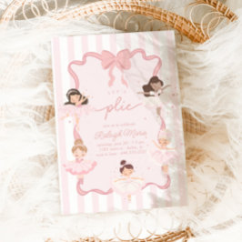 Invitación Plié Chicas Coquette Ballerina Cumpleaños