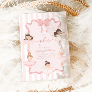 Invitación Plié Chicas Coquette Ballerina Cumpleaños