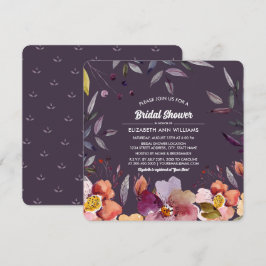 Invitación Plum Autumn Floral Bridal Shower